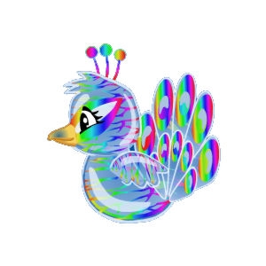 Rainbow Glass Peacock